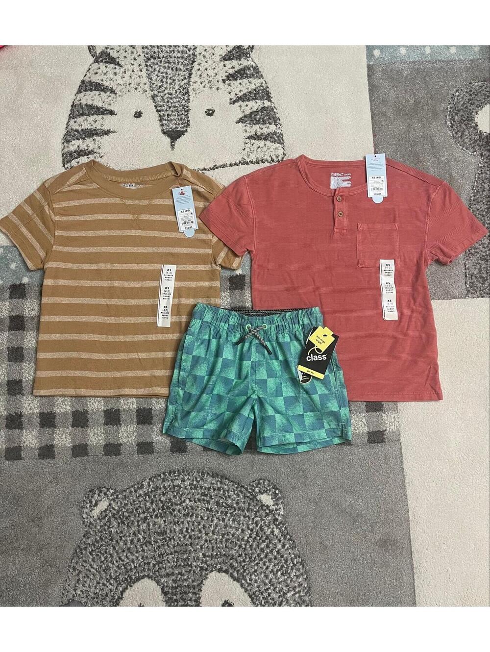 Boys XS 4/5 Clothing Bundle NWT Cat & Jack Shirts & Shorts Summer Outfit Set